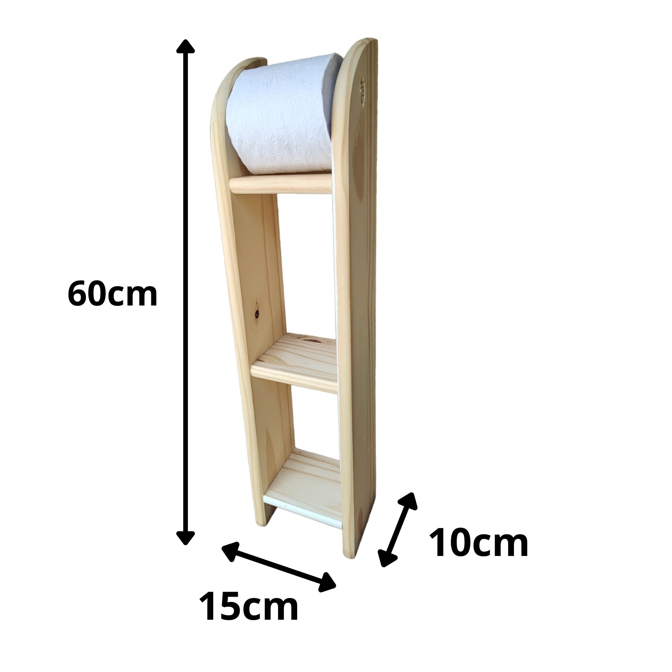 Porta rolo de papel higiênico, Nicho para Banheiro, em Madeira Pinus ...