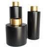 Vaso Cerâmica Ava Preto Fosco c/ Detalhe Dourado M Casa Fraga - 3