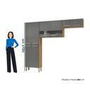 Ver mais imagens de Cozinha (sem Balcão) 6 Portas 2 Portas de Vidro Nala Plus Freijo/gris - Ssx Multicoisas