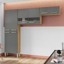 Ver imagem 3 de Cozinha (sem Balcão) 6 Portas 2 Portas de Vidro Nala Plus Freijo/gris - Ssx Multicoisas