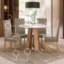 Ver imagem 6 de Sala de Jantar Estilo Red Vidro com 4 Cadeiras Nice Bege/Mel/Caramelo/Off White
