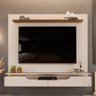 Painel para Tv 60 Pol com Bancada Suspensa 160cm Lewis D05 Off White Freijó - Lyam Decor - 2