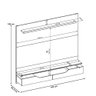 Painel para Tv 60 Pol com Bancada Suspensa 160cm Lewis D05 Off White Freijó - Lyam Decor - 5