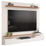 Painel para Tv 60 Pol com Bancada Suspensa 160cm Lewis D05 Off White Freijó - Lyam Decor - 1