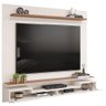 Painel para Tv 60 Pol com Bancada Suspensa 160cm Lewis D05 Off White Freijó - Lyam Decor - 6