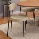 Ver imagem 3 de Kit 02 Cadeiras Sala de Jantar Kobe Estofada com Encosto Linho Bege - Desk Design