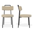 Ver imagem 4 de Kit 02 Cadeiras Sala de Jantar Kobe Estofada com Encosto Linho Bege - Desk Design