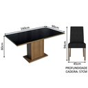 Ver imagem 3 de Conjunto Sala de Jantar Mesa Tampo de Vidro 4 Cadeiras Avril Madesa