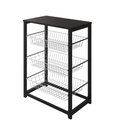 Ver imagem 3 de Fruteira Com Suporte Para Micro-Ondas Barcelona Aço Preto Cesto Branco Tampo Preto Cor: Preto