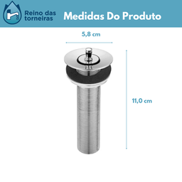 Válvula p/ Lavatório s/ Ladrão 7/8 LATÂO 11 cm - 2