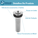 Ver imagem 3 de Válvula p/ Lavatório s/ Ladrão 7/8 LATÂO 11 cm