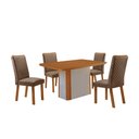 Ver imagem 1 de Mesa de Jantar Isadora 120 cm Tampo MDF Canto Copo Laminado com 4 Cadeiras Lira
