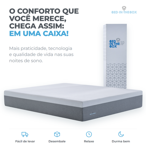 Colchão na Caixa Viúva Molas Ensacadas Visco Bed In The Box