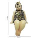 Ver imagem 5 de Escultura Banhista Resina Sentada Maiô Mosaico Touca Marrom