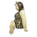 Ver imagem 3 de Escultura Banhista Resina Sentada Maiô Mosaico Touca Marrom