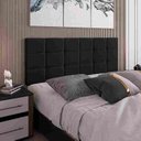 Ver imagem 1 de Cabeceira para Cama Casal Bia1,40 Estofada Suede Preto - Rede Móveis