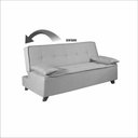 Ver imagem 2 de Sofá Cama Zoe 2 Lugares Retrátil e Reclinável 185cm Bege Veludo Bom Pastor