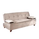 Ver imagem 1 de Sofá Cama Zoe 2 Lugares Retrátil e Reclinável 185cm Bege Veludo Bom Pastor
