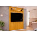 Ver imagem 1 de Painel Home P/tv até 65 Polegadas Pratic Ripado C/ Prateleira 183x240cm Cedro - Dj Móveis