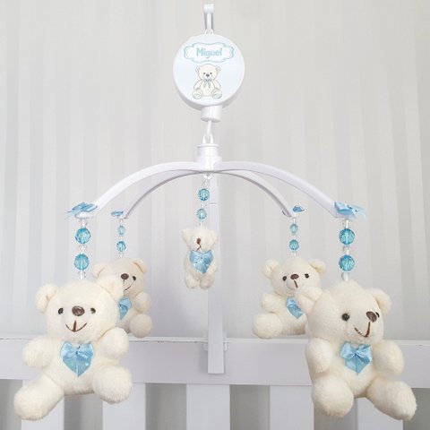 Mobile para Berço Musical Giratório Gravata Azul