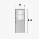 Ver imagem 2 de Porta Postigo Aluminio Branco 2.10 X 0.80 Lado Direito - Hale