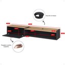 Ver imagem 6 de Rack Bancada Parede Home Supremo Tv 55 Polegadas Nicho Porta Puxador Concha Sala Quarto Moderno