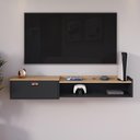 Ver imagem 2 de Rack Bancada Parede Home Supremo Tv 55 Polegadas Nicho Porta Puxador Concha Sala Quarto Moderno