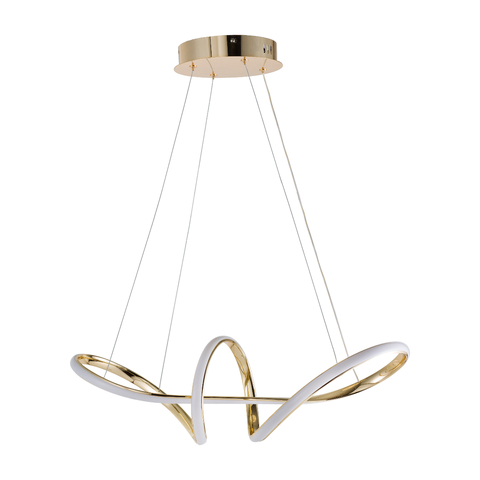 Luminária Pendente Lustre Led 3 em 1 Infinito Dourado Moderno Luxuoso Inl118