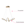 Luminária Pendente Lustre Led 3 em 1 Infinito Dourado Moderno Luxuoso Inl118 - 5
