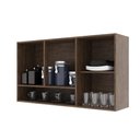 Ver imagem 3 de Armário Aéreo Modulado Vazado com Vidro Fidelitá Lisboa 120cm 3 Portas Noce/off-white