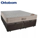 Ver imagem 4 de Cama Box Baú Queen Suede Bipartido + Colchão Ortobom Airtech Molas Ensacadas 65x158x198 Marrom