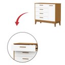 Ver imagem 4 de Comoda Sapateira Flip 1 Porta 4 Gavetas Branco Fosco com Savana