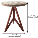 Ver imagem 5 de Mesa De Apoio Gávia Ozki 62 Cm Madeira Eucalipto Amêndoa Corda Plana Rami