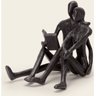 Escultura Decorativa Leitura Casal em Metal Preto MART - 1