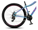 Ver imagem 5 de Bicicleta Colli Eudora Aluminio Aro 29 Disco-Shimano 21V Cor Azul Champanhe com Rosa Neon Tamanho do Quadro 15,5