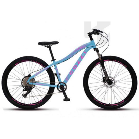 Bicicleta Colli Eudora 21M Aro 29 Azul Champanhe/Rosa Neon