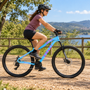 Ver imagem 2 de Bicicleta Colli Eudora Aluminio Aro 29 Disco-Shimano 21V Cor Azul Champanhe com Rosa Neon Tamanho do Quadro 15,5