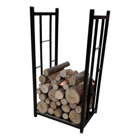 Suporte Porta Lenha Fogão Lareira Organizador 40x30x75 Preto