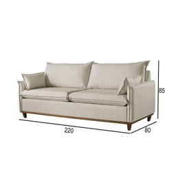 Sofá 4 Lugares Living Linho M-168 Martins Creme - 3