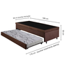 Bicama Box com Baú Solteiro 88x188 com Colchão Auxiliar Suede Marrom - 3