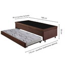 Ver imagem 3 de Bicama Box com Baú Solteiro 88x188 com Colchão Auxiliar Suede Marrom