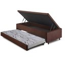 Ver imagem 1 de Bicama Box com Baú Solteiro 88x188 com Colchão Auxiliar Suede Marrom
