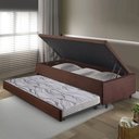 Ver imagem 4 de Bicama Box com Baú Solteiro 88x188 com Colchão Auxiliar Suede Marrom