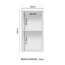 Ver imagem 4 de Armário Aéreo Madesa Lux 35 cm 1 Porta Branco/Cinza