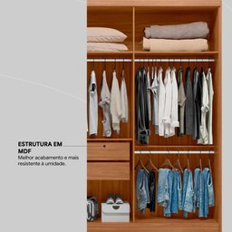 Guarda Roupa Casal 6 Portas Venice Amendola Touch/off White - Demóbile - 3