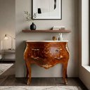 Ver imagem 2 de Cômoda Clássica com Tampo em Mármore 76x88x45 Ideal para Sala Quarto Hall