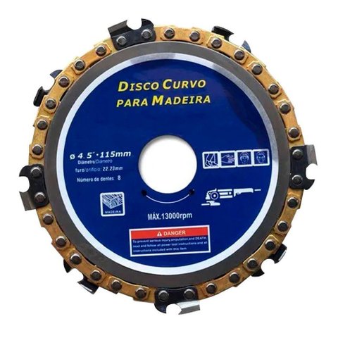 Kit 4 Discos Esmerilhadeira com Corrente para Madeira 4,5" 115mm