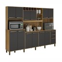 Ver imagem 6 de Cozinha Compacta 12 Portas Ágata Valdemóveis Cinamomo/Grafite