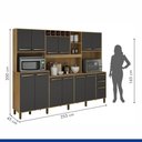 Ver imagem 2 de Cozinha Compacta 12 Portas Ágata Valdemóveis Cinamomo/Grafite