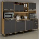 Ver imagem 1 de Cozinha Compacta 12 Portas Ágata Valdemóveis Cinamomo/Grafite